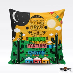 Arte para Sublimação em Almofada Tema Nordeste 030 A Vida Aqui Só é Ruim