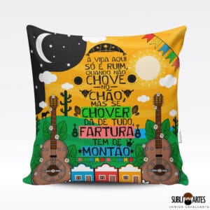 Arte para Sublimação em Almofada Tema Nordeste 031 A Vida Aqui Só é Ruim