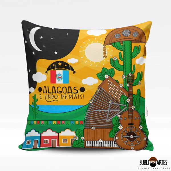Arte para Sublimação em Almofada Tema Nordeste 034 Alagoas
