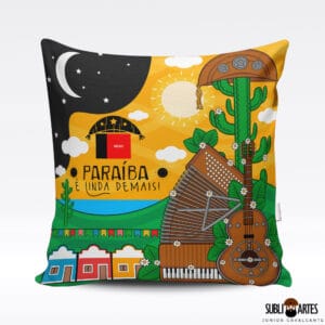 Arte para Sublimação em Almofada Tema Nordeste 040 Paraíba