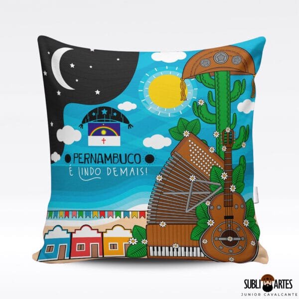 Arte para Sublimação em Almofada Tema Nordeste 043 Pernambuco