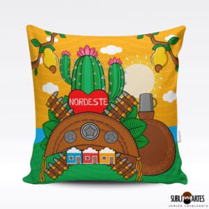 Arte para Sublimação em Almofada Tema Nordeste 052 Amo o Sertão