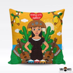 Arte para Sublimação em Almofada Tema Nordeste 053 Mulher Nordestina