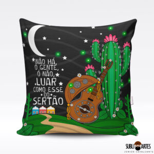 Arte para Sublimação em Almofada Tema Nordeste 055 Luar do Sertão
