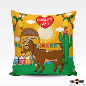 Arte para Sublimação em Almofada Tema Nordeste 061 Bode Nordestino