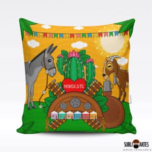 Arte para Sublimação em Almofada Tema Nordeste 067 Amo o Nordeste