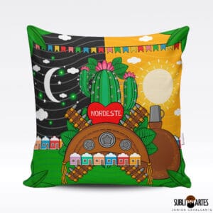 Arte para Sublimação em Almofada Tema Nordeste 068 Amo o Nordeste