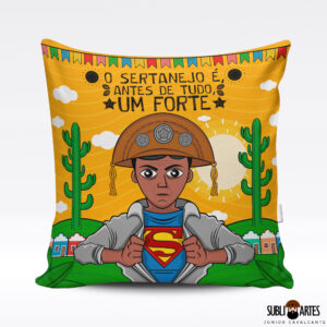 Arte para Sublimação em Almofada Tema Nordeste 081 Sertanejo e um Forte