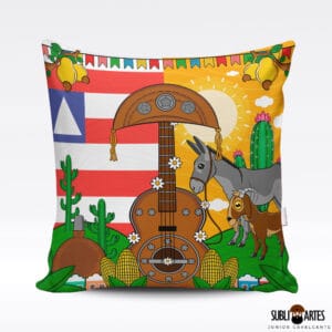 Arte para Sublimação em Almofada Tema Nordeste 083 Bandeira Bahia