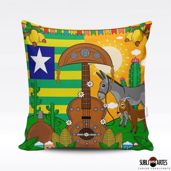 Arte para Sublimação em Almofada Tema Nordeste 088 Bandeira Piaui