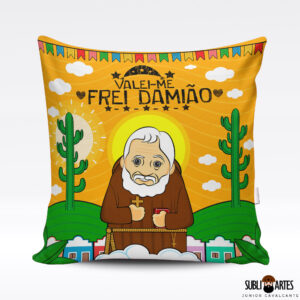 Arte para Sublimação em Almofada Tema Nordeste 093 Valei-me Frei Damião
