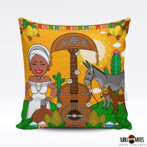 Arte para Sublimação em Almofada Tema Nordeste 099 Amo a Bahia 1