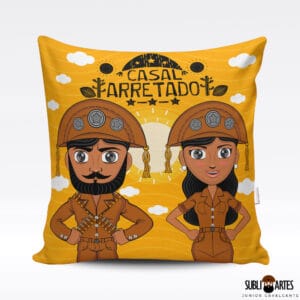 Arte para Sublimação em Almofada Tema Nordeste 111 Casal Arretado