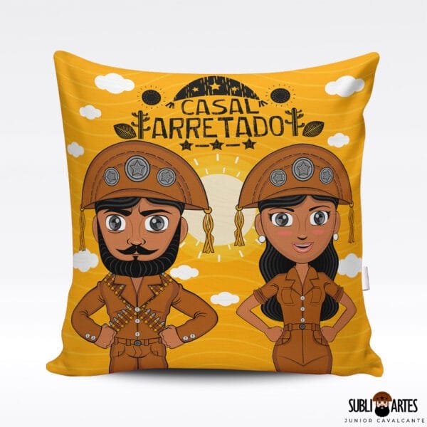 Arte para Sublimação em Almofada Tema Nordeste 111 Casal Arretado