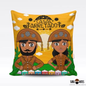 Arte para Sublimação em Almofada Tema Nordeste 115 Casal Arretado