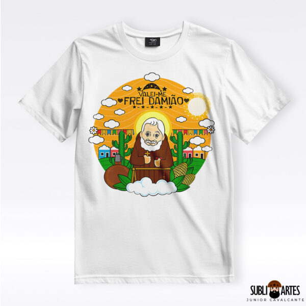 Arte para Sublimação em Camisetas Tema Nordeste 063 Valei-Me Frei Damião