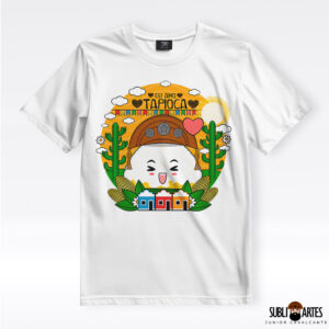Arte para Sublimação em Camisetas Tema Nordeste 067 Eu Amo Tapioca