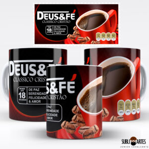 Arte para Sublimação em Caneca Tema Páscoa 014 Deus e Fé