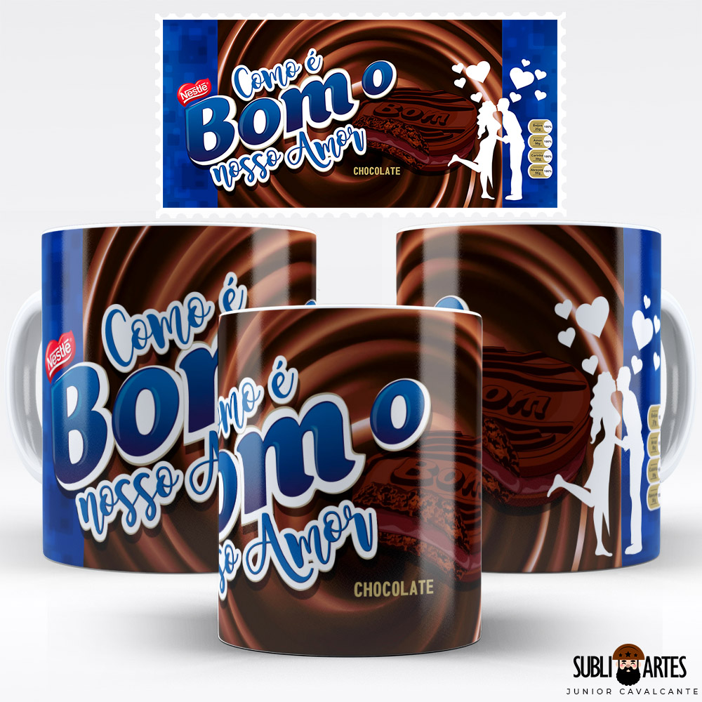 Arte para Sublimação em Caneca Tema Páscoa 015 Como é Bom o Nosso Amor