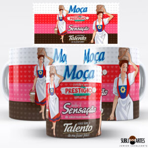 Arte para Sublimação em Caneca Tema Páscoa 024 Moça Marcas