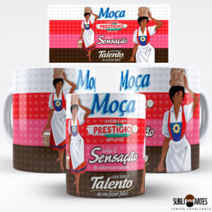 Arte para Sublimação em Caneca Tema Páscoa 025 Moça Marcas