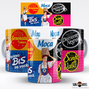 Arte para Sublimação em Caneca Tema Páscoa 026 Moça Marcas