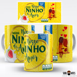 Arte para Sublimação em Caneca Tema Páscoa 030 Ninho de Amor