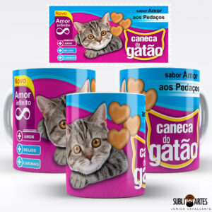 Arte para Sublimação em Caneca Tema Páscoa 036 Caneca do Gatão