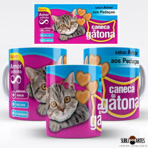 Arte para Sublimação em Caneca Tema Páscoa 037 Caneca da Gatona