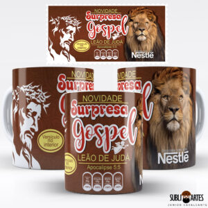 Arte para Sublimação em Caneca Tema Páscoa 038 Surpresa Gospel
