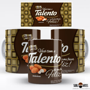 Arte para Sublimação em Caneca Tema Páscoa 039 Talento de Me Fazer Feliz