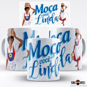 Arte para Sublimação em Caneca Tema Páscoa 042 Moça Você é Linda