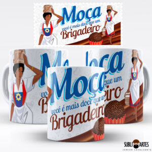 Arte para Sublimação em Caneca Tema Páscoa 044 Moça Brigadeiro